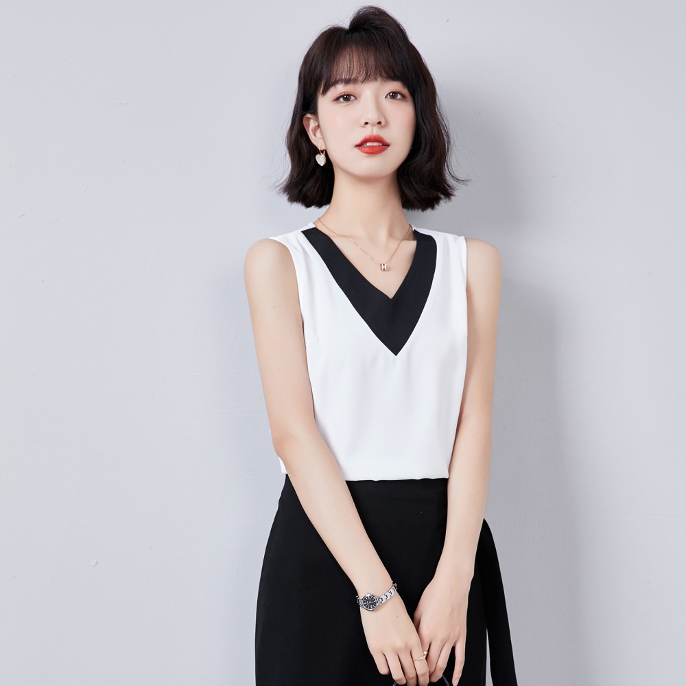 White business suit chiffon vest for women