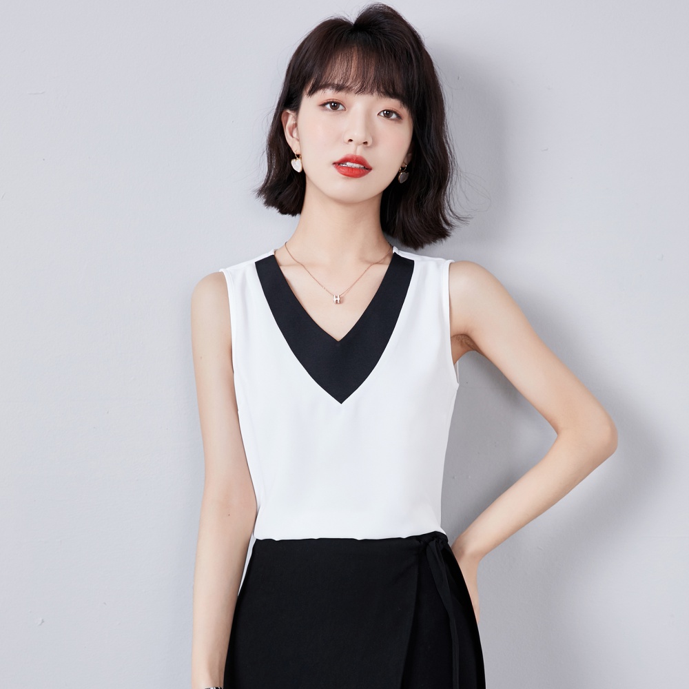 White business suit chiffon vest for women