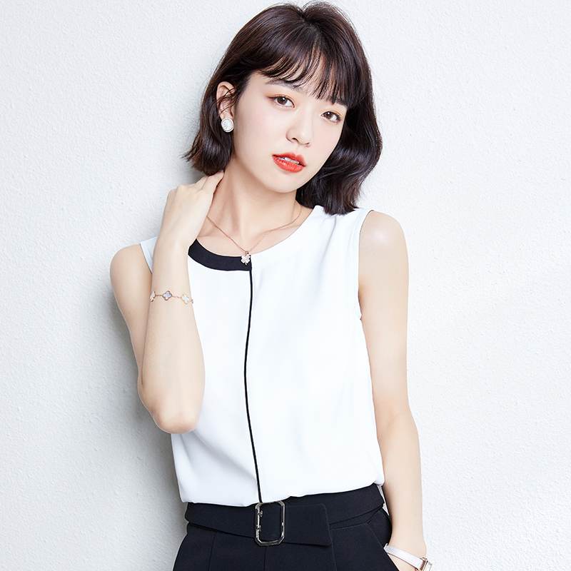 Round neck summer tops loose sling vest