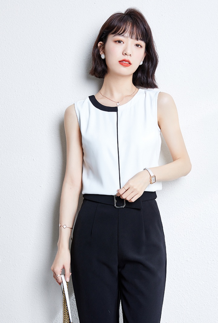 Round neck summer tops loose sling vest