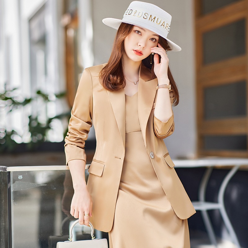 Khaki business suit temperament coat for women