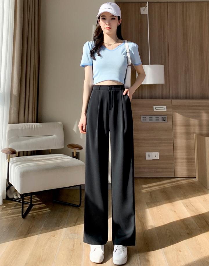 High waist wide leg pants mopping suit pants for women