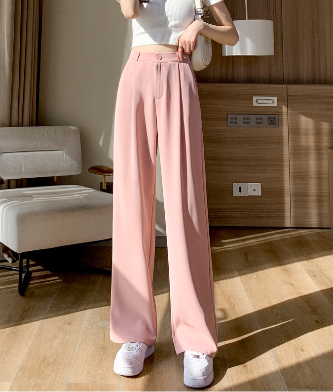 High waist wide leg pants mopping suit pants for women