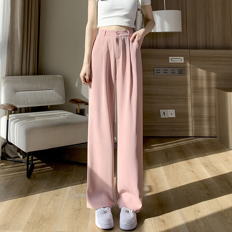 High waist wide leg pants mopping suit pants for women