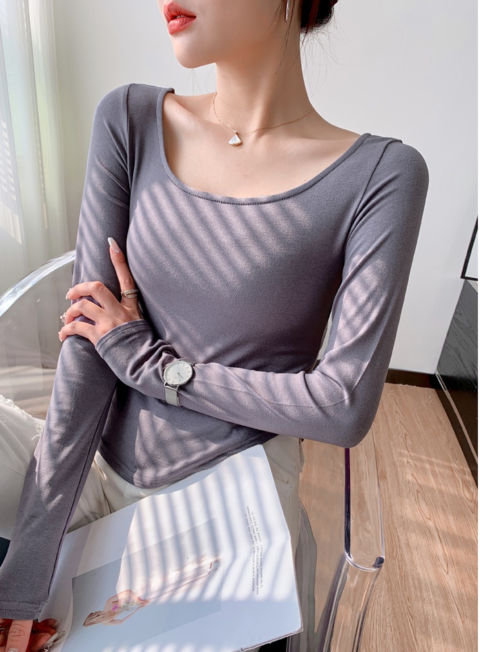 Pure cotton T-shirt spring bottoming shirt for women