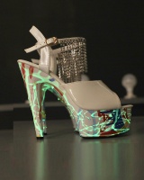 Patent leather high-heeled shoes fluorescent stilettos