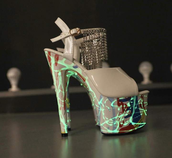 High-heeled sandals noctilucent high-heeled shoes