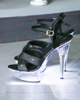 Fine-root rhinestone platform high ultrahigh high-heeled shoes