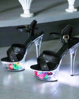 Patent leather ultrahigh high-heeled shoes rhinestone sandals