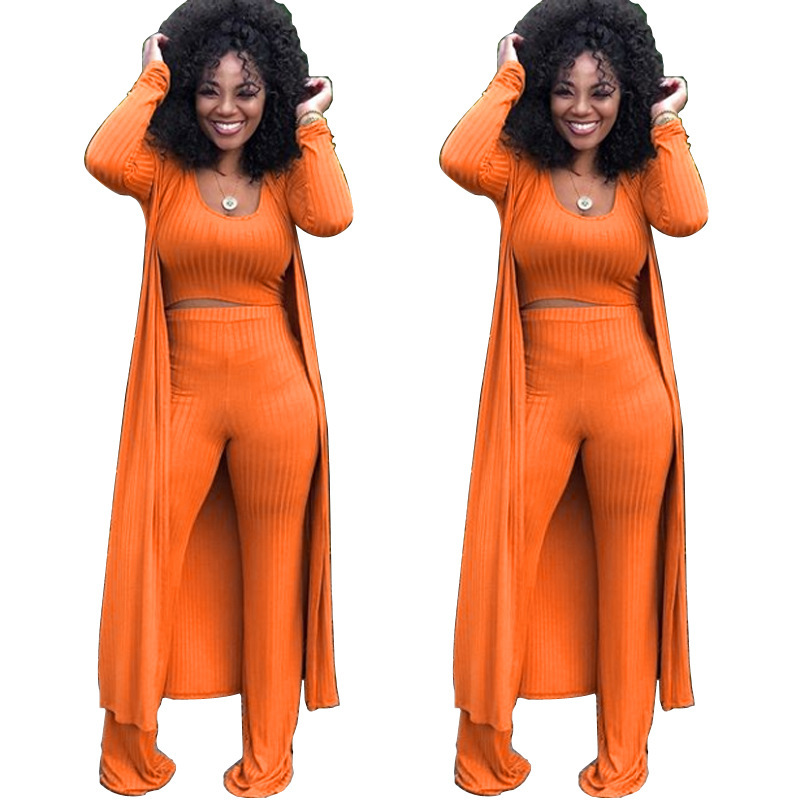 Tight coat large yard casual pants 3pcs set for women