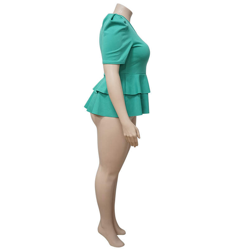Irregular short sleeve skirt spring tops for women