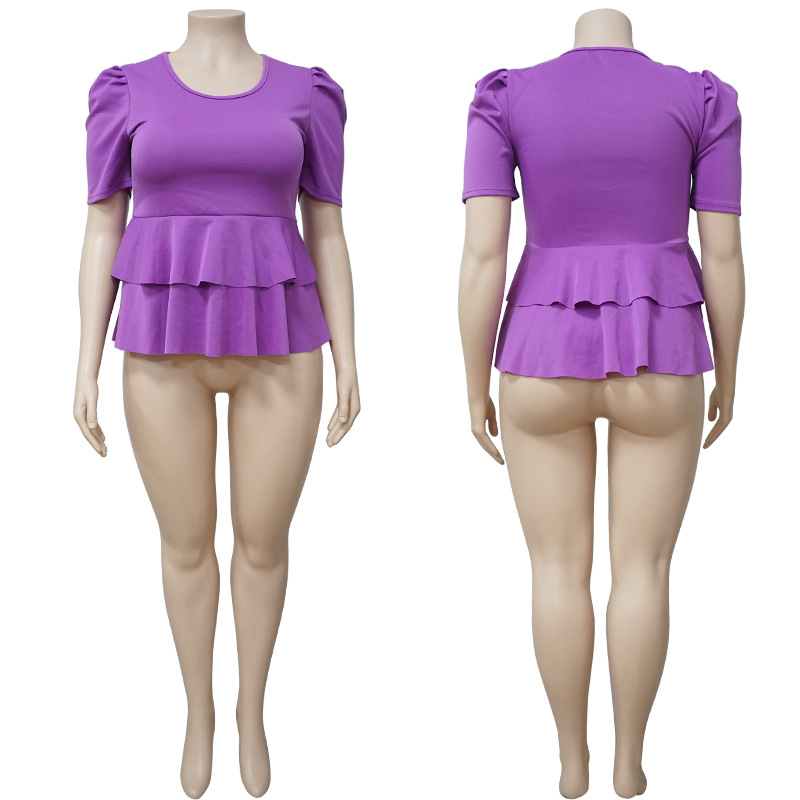 Irregular short sleeve skirt spring tops for women
