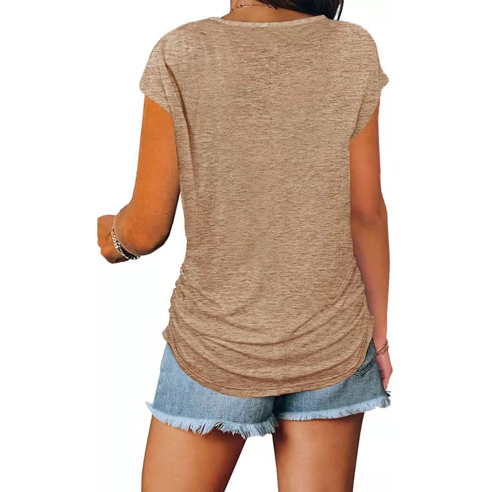 Chest zip tops summer T-shirt for women