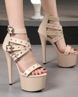 Summer fine-root sandals rivet high-heeled platform