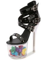 Transparent high-heeled rome platform rivet summer sandals