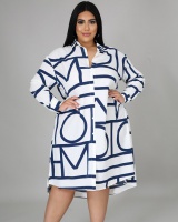 Printing chouzhe dress European style shirt for women