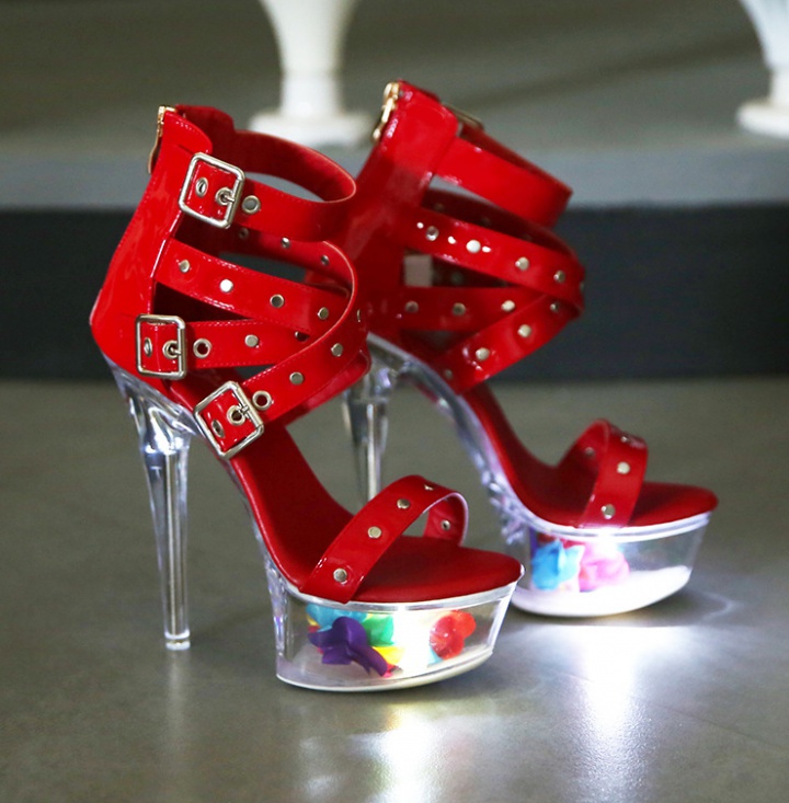 Rome high-heeled sandals transparent summer platform