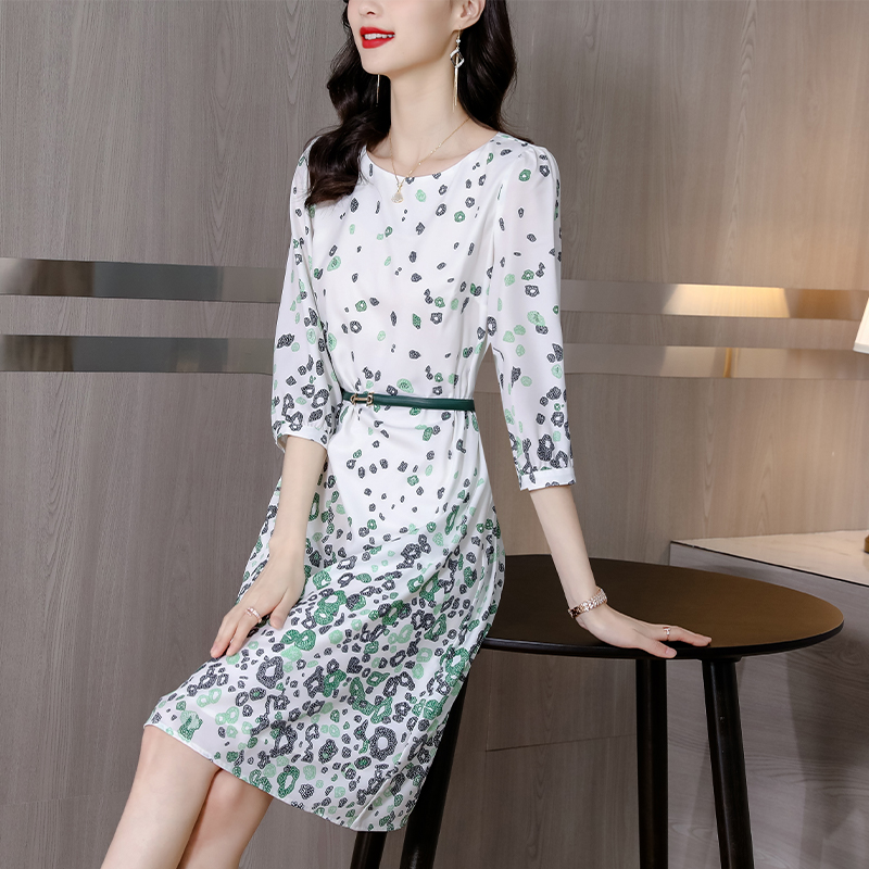 Spring and summer floral short sleeve printing dress