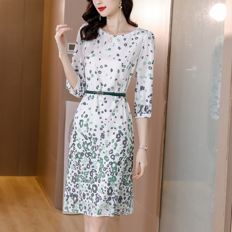 Spring and summer floral short sleeve printing dress