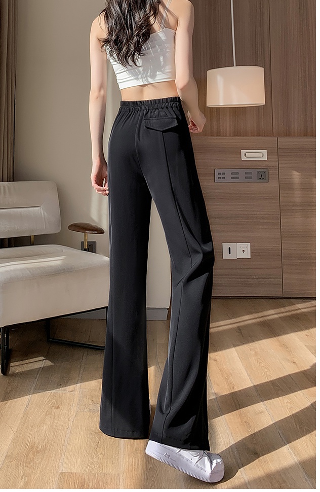 Spring and autumn suit pants ice silk wide leg pants