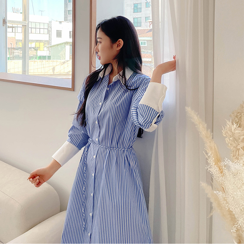 Fashion lazy Korean style dress long slim spring shirt