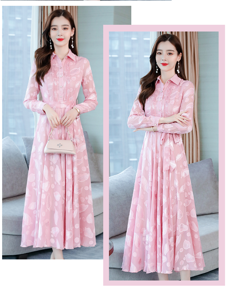 Autumn long sleeve long dress big skirt dress