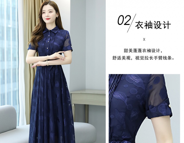 Short sleeve slim dress summer long dress for women