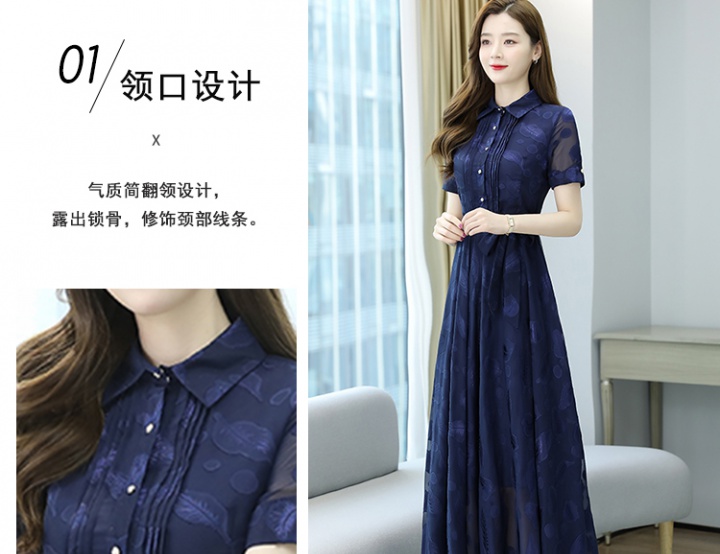 Short sleeve slim dress summer long dress for women