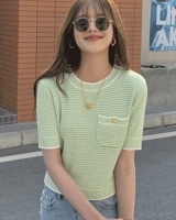 Mixed colors sweater spring coat for women