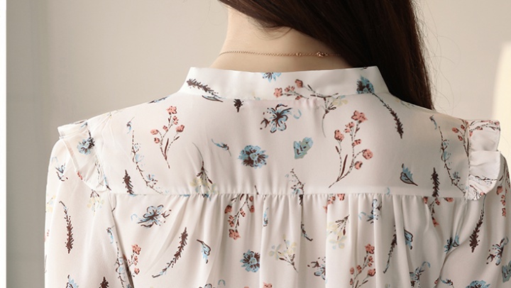 Western style floral tops trumpet sleeves small shirt