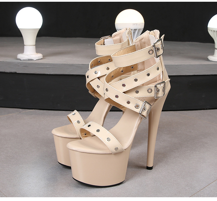 Rivet summer rome platform fine-root high-heeled sandals