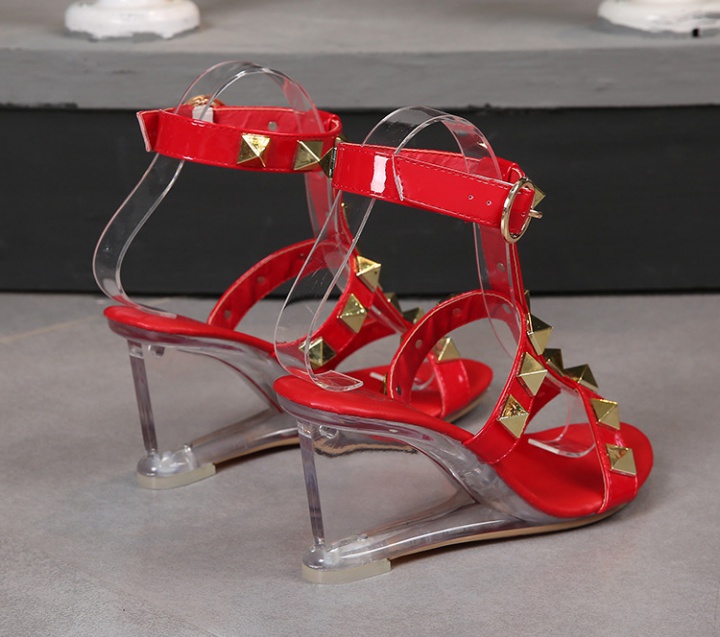 Transparent fine-root platform summer sandals