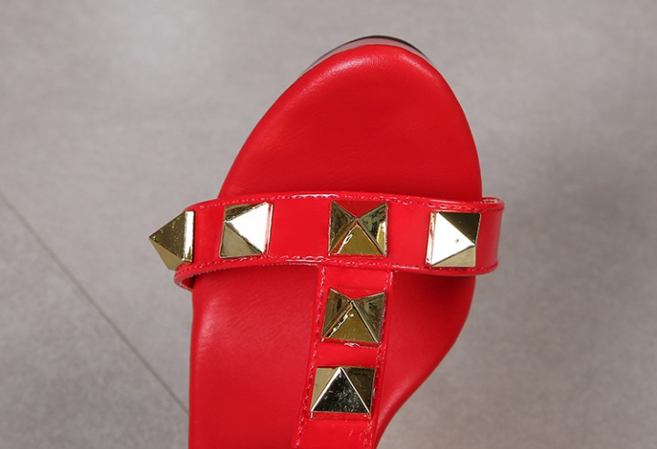Transparent rivet platform high-heeled summer sandals
