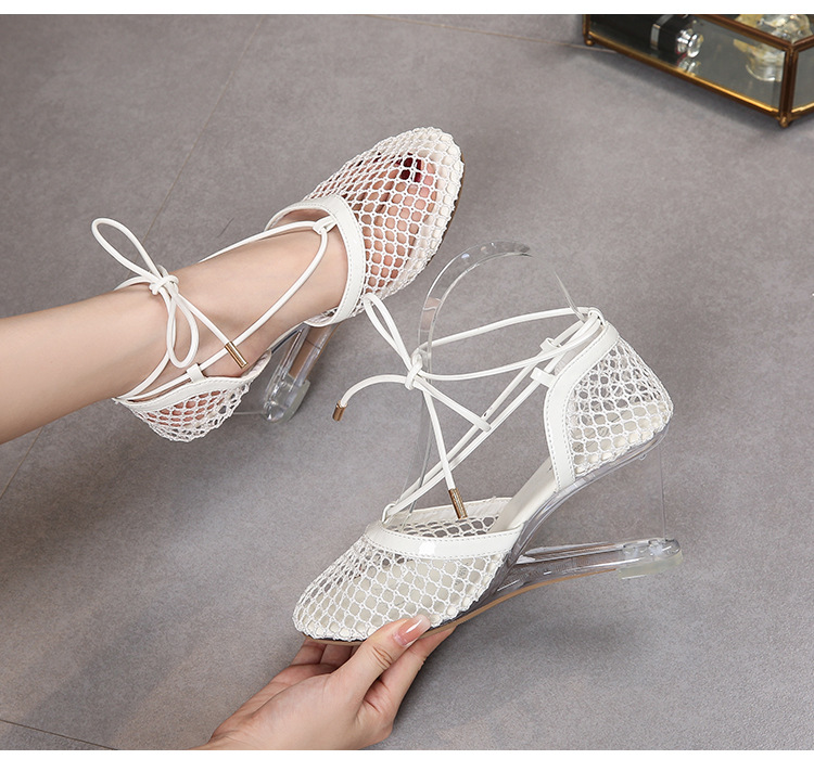 Glass slipsole high-heeled shoes summer tet shoes for women