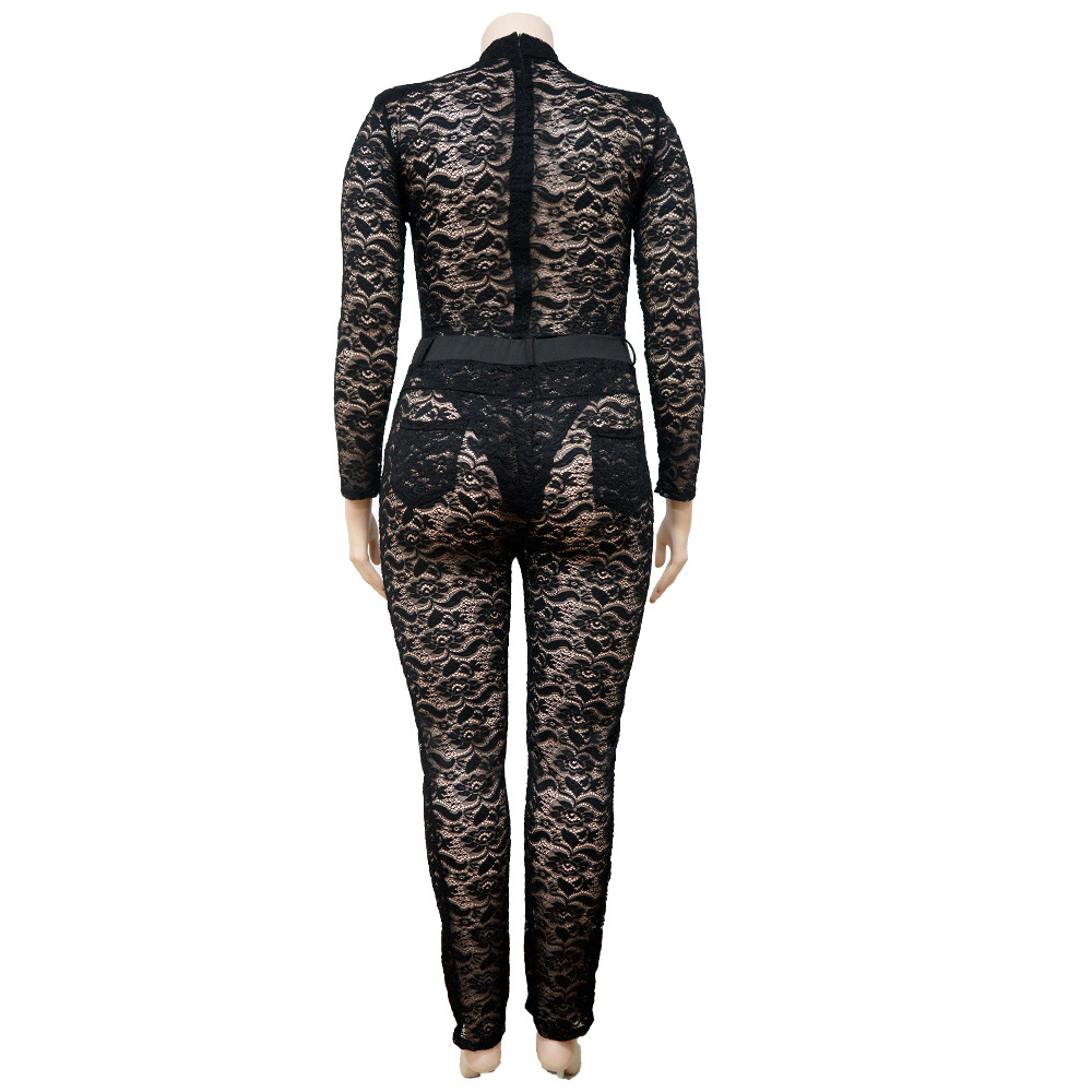 Lace long pants large yard jumpsuit 2pcs set for women