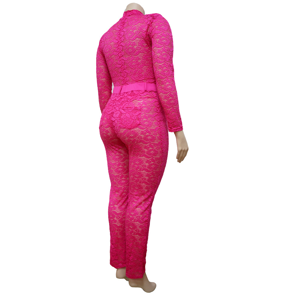 Lace long pants large yard jumpsuit 2pcs set for women