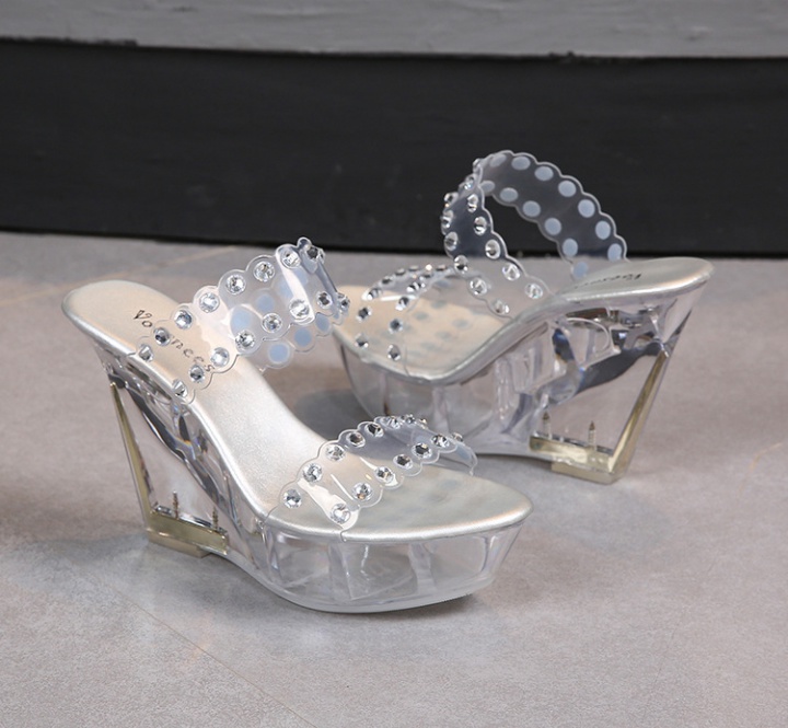 Crystal rhinestone shoes slipsole slippers for women