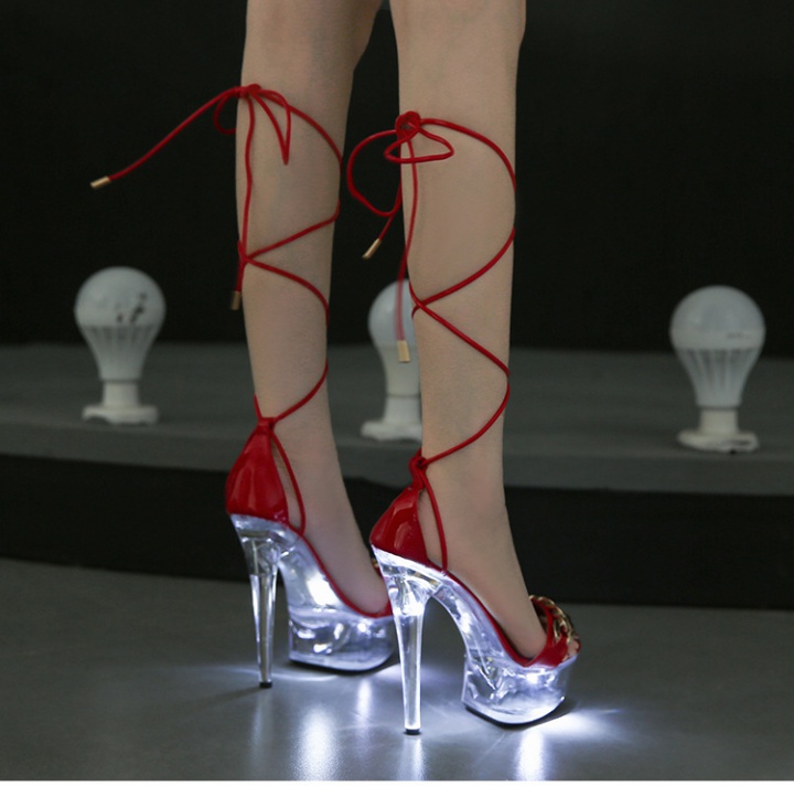 Very high transparent sandals sexy high-heeled shoes