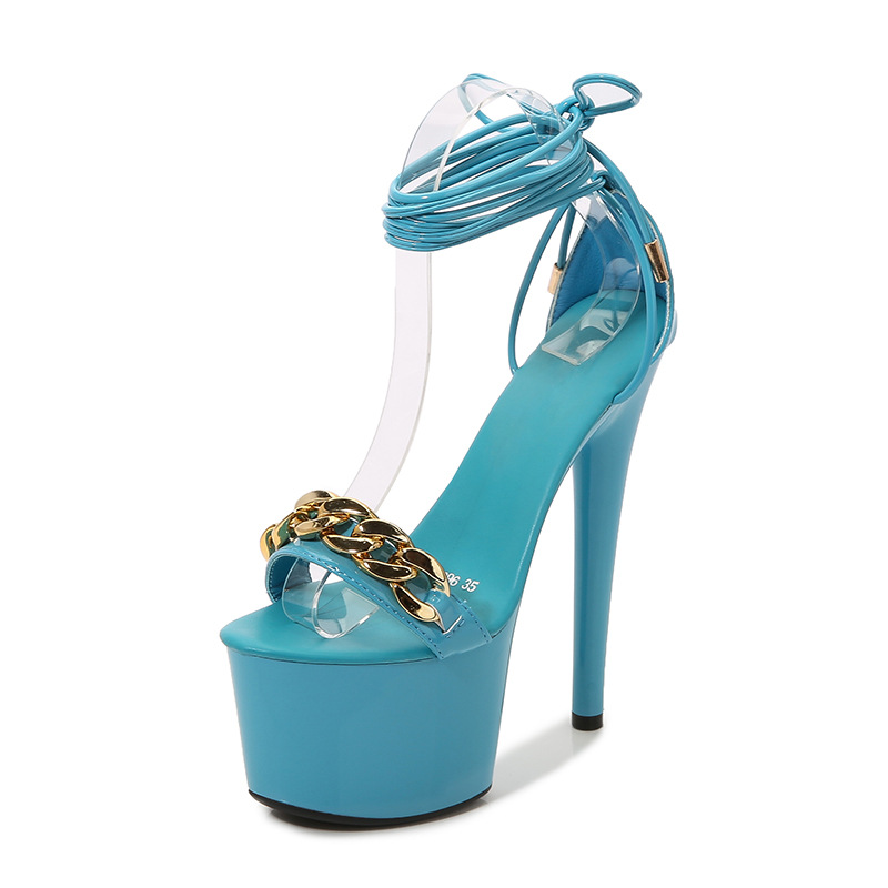 Patent leather high-heeled shoes platform for women