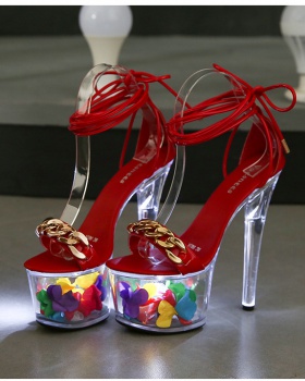 Ultrahigh sandals very high high-heeled shoes for women