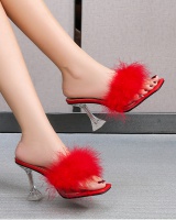 Fine-root lady high-heeled shoes fine band slippers