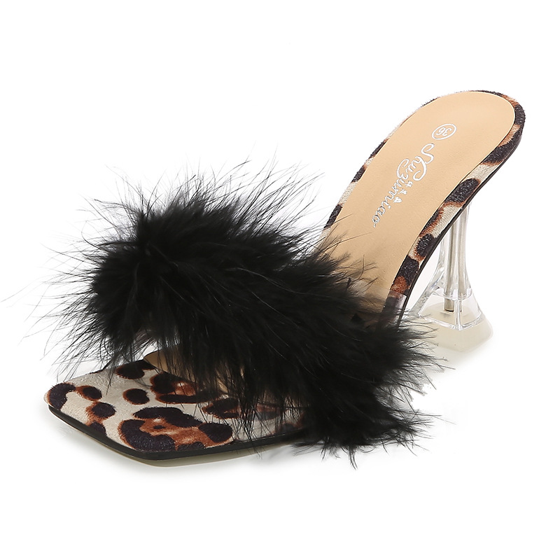 Lady fine band slippers fine-root high-heeled shoes