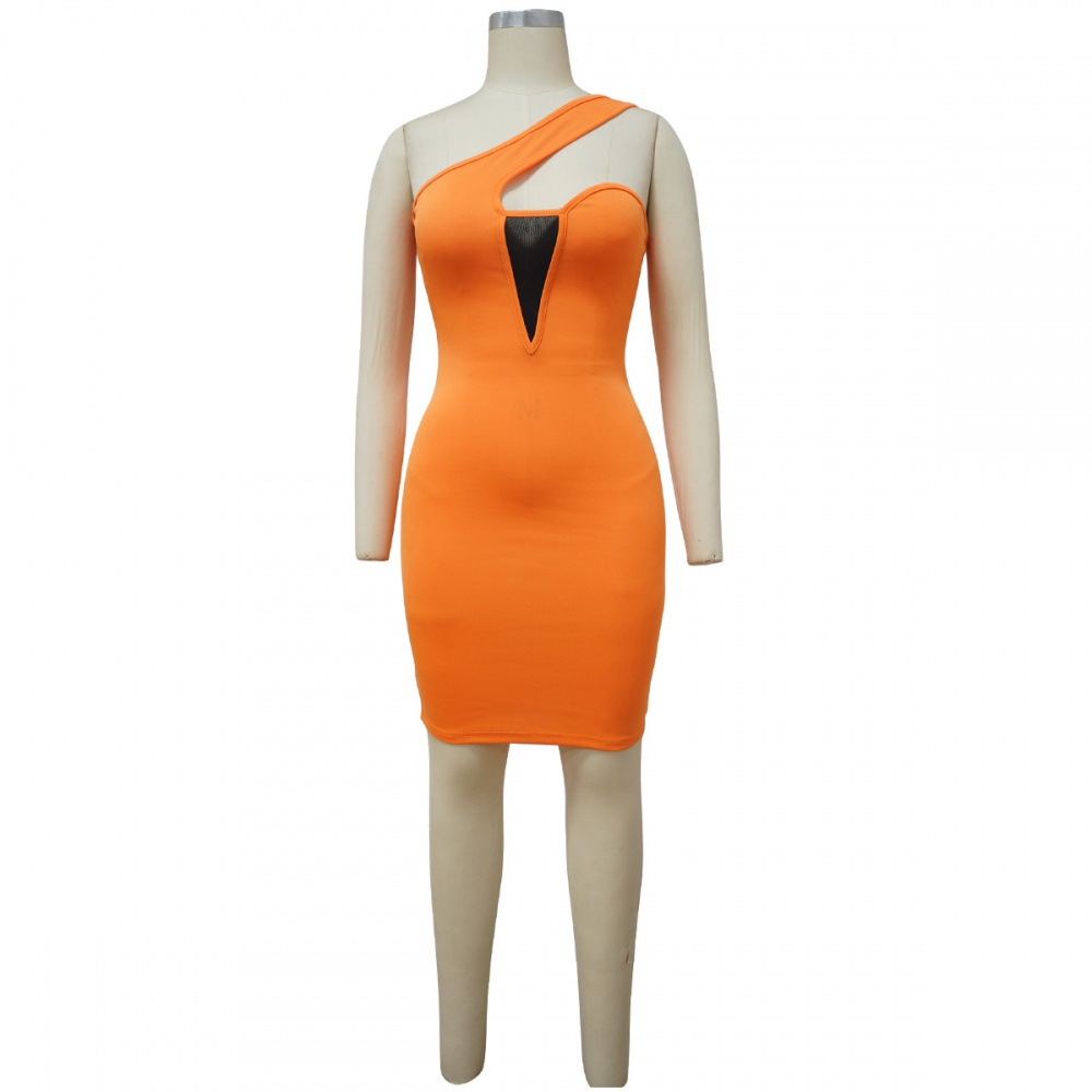 Package hip pure splice gauze dress for women