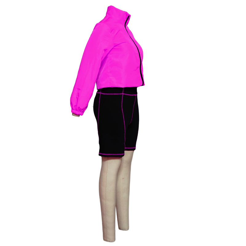 Sports mixed colors splice shorts 2pcs set for women