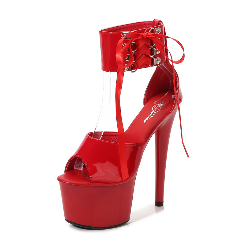 Fine-root ultrahigh high-heeled shoes sexy platform