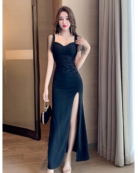 Ladies sexy temperament formal dress sequins banquet long dress