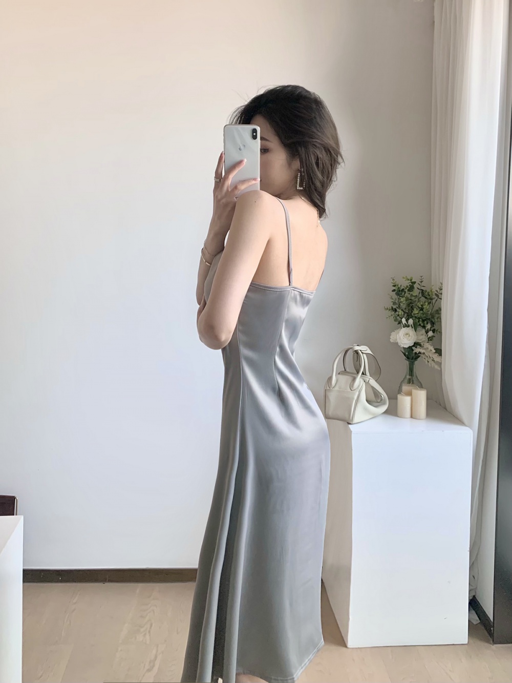 Sling vacation split formal dress slim temperament dress