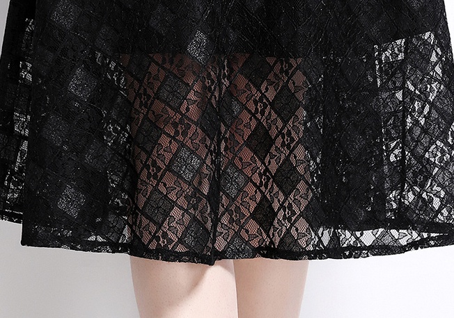 Autumn medium waist lace pullover big skirt dress