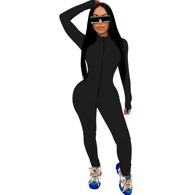 European style whole body tight sexy summer pure jumpsuit