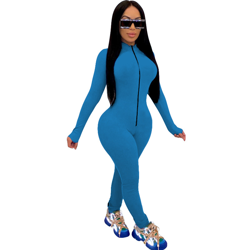 European style whole body tight sexy summer pure jumpsuit